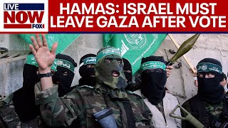 IsraelHamas war Terrorists demand Israeli troops leave Gaza after UN vote  LiveNOW from FOX [upl. by Sucramej873]