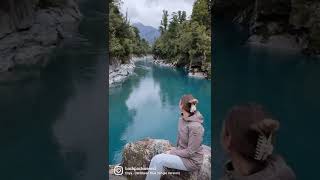 Blue water at Hokitika Gorge New Zealand Roadtrip • Backpackwereldnl [upl. by Kaenel733]