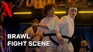 Cobra Kai Season 6 Part 2 The FULL Brawl Fight Scene [upl. by Ahsla250]