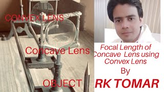 Focal length of concave lens by using convex lens  Physics experiment class 12  concavelens [upl. by Okram858]