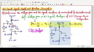 Numerical 3  BJT Small Signal Operation and Models  Microelectronics Circuits [upl. by Cati622]