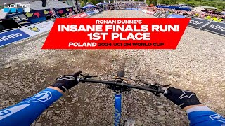 GoPro The FASTEST Downhill World Cup Run Ever Seen 1st Place Ronan Dunne  24 UCI DH World Cup [upl. by Il208]