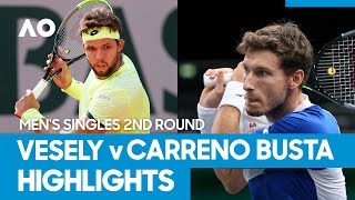 Jiri Vesely vs Pablo Carreno Busta Match Highlights 2R  Australian Open 2021 [upl. by Anyk316]