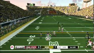 NCAA Football 14  Iowa State vs Iowa  1st Quarter [upl. by Lewap]