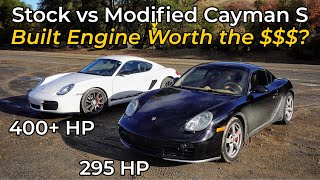 Stock vs 400HP 40L Porsche Cayman S  Head to Head Review [upl. by Reade468]