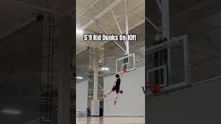 5’9 Kid dunks on 10ft shorts [upl. by Karwan]