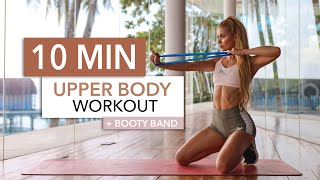 10 MIN UPPER BODY WORKOUT  Booty Band  Back Arms amp Chest I Pamela Reif [upl. by Ainwat]