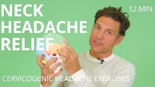 Cervicogenic Headache Relief  Neck trigger point work stretches amp exercises for head pain [upl. by Dlorej]