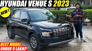 Hyundai Venue S 2023  Best Car under 9 Lakh   Walkaround with On road price Accessories [upl. by Inram]