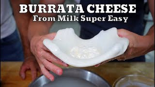 How to Make Fresh Burrata Cheese at Home⎮Super easy [upl. by Ardnosac615]