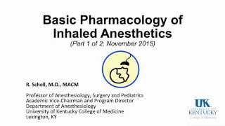 20151109 Inhaled Anesthetics Part 1 [upl. by Haceber79]