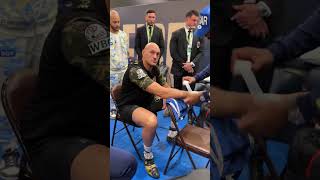 Tyson Fury getting hands WRAPPED for HUGE Usyk undisputed fight 🖐 [upl. by Rodgiva]