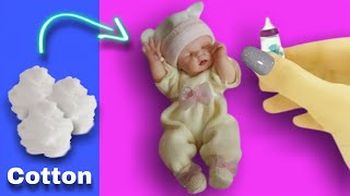 How To Make Small Baby Doll  DIY Clay Baby  Miniature Baby For Barbie  Barbie Crafts Ideas [upl. by Anicul463]