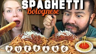 MUKBANG SPAGHETTI BOLOGNESE with Dolcefoodie [upl. by Zaslow]