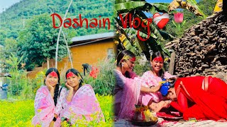 Dashain Vlog❤️🌷twin Subiksha Sudiksha [upl. by Lahsiv835]