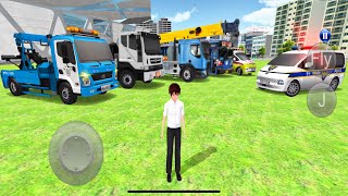 Police Car amp All Construction Vehicle Parking in Garage amp City Driving  3D Driving Class [upl. by Suryt]