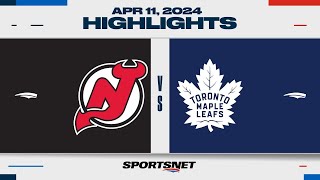 NHL Highlights  Devils vs Maple Leafs  April 11 2024 [upl. by Ahsenroc]