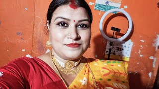 bohot din ke bad makeup kiya reels banane k liye or saree pahente pahente to thak gayi 😰dailyvlogs [upl. by Eillat]