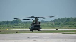 RCAF CH147 Chinook taxi and takeoff at YKF  Waterloo International Airport  4K [upl. by Antonetta]