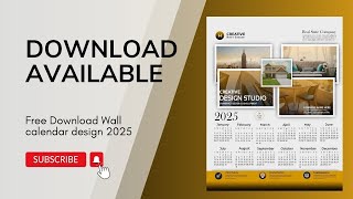 Free Download Wall calendar design 2025  Download here  Wall calendar  Happy New Year 2025 [upl. by Ditmore]