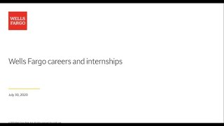 Wells Fargo careers and internships 90 minutes [upl. by Aelaza307]