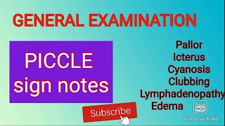 PICCLE SIGN GENERAL EXAMINATION [upl. by Connelly140]