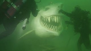 Lake Neuchâtel Shark Evil Genius Hides Giant Shark Statue to Terrify Divers in Swiss Lake [upl. by Nerrat]