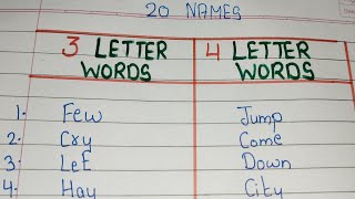 three letter and four letter words 20 three letter words 20 Four Letter Words learn phonics [upl. by Martreb]