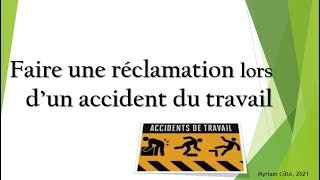 A3CNESSTAccident du travail réclamation [upl. by Eibor]