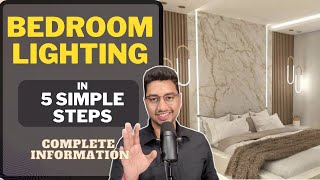 Do BEDROOM lighting in 5 simple steps Learn layering of lights type of lights make luxury bedroom [upl. by Germin]