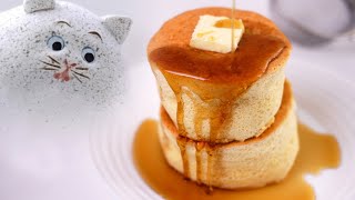 SUB Only 2 eggs Souffle Pancake Recipe [upl. by Yarled]