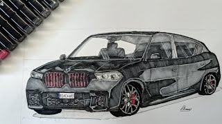 Bmw X6 G06 2022  Drawing  Timelapse [upl. by Annua]