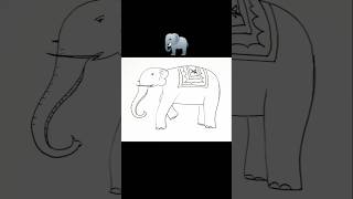 Easy drawing elephant drawing art easytricksshort [upl. by Gula]