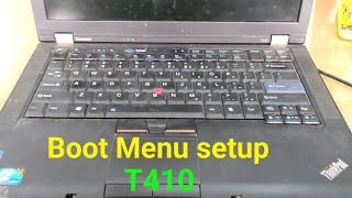 Boot menu setting on Lenovo thinkpad T410 Laptop [upl. by Coltin]