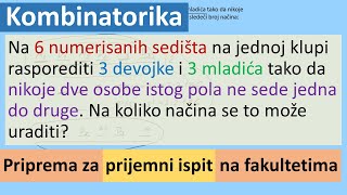 Kombinatorika permutacije zadatak  Priprema za prijemni ispit na fakultetima [upl. by Annaigroeg]