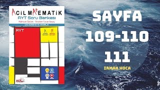 ACİL MATEMATİK AYT ÇÖZÜMLERİ SAYFA  109110111 2019 [upl. by Noj]