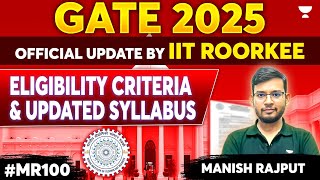 GATE 2025  Official Update by IIT Roorkee  Eligibility Criteria amp Updated Syllabus  Manish Rajput [upl. by Philipson]