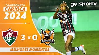 FLUMINENSE 3 X 0 NOVA IGUAÇU  MELHORES MOMENTOS  CAMPEONATO CARIOCA 2024  geglobo [upl. by Yonita]