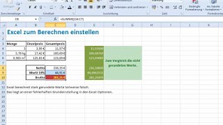 Excel für Berechnungen einstellen  Rundungsfehler vermeiden [upl. by Rehteh]