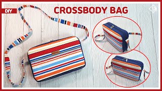 DIY Make a zip crossbody bag  free pattern  sewing tutorial Tendersmile Handmade [upl. by Eibot]