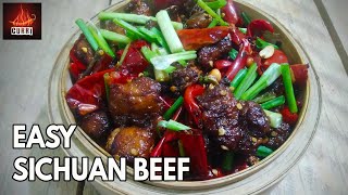 Easy Spicy Sichuan Beef I Chinese Restaurant Style Schezwan Beef Recipe [upl. by Manella]