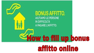 Fac simile BONUS AFFITTO 2020 TUTORIAL [upl. by Aistek]