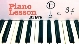 Brave Piano Lesson  Tutorial  Sara Bareilles [upl. by Edyaj]