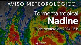 Aviso Meteorológico Tormenta tropical Nadine Actualización 15 h [upl. by Shrier]