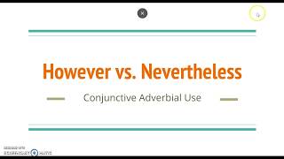 Conjunctive Adverbials However vs Nevertheless [upl. by Tremayne982]