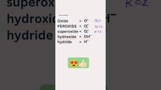 Oxideperoxidesuperoxide hydroxide hydride difference jee neet chemistry shots youtubeshorts [upl. by Lemahs]