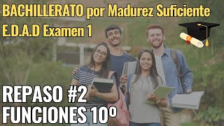 Repaso 2 Funciones 10mo Bachillerato por Madurez Suficiente y EDAD [upl. by Nylicaj]