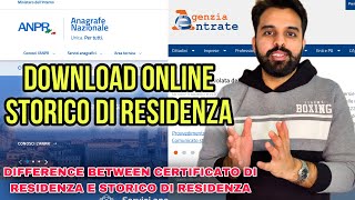 HOW TO DOWNLOAD ONLINE STORICO DI RESIDENZA CERTIFICATO DI RESIDENZA [upl. by Bambi]