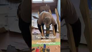 Tips How To Install Stringer On Stairs carpenter carpentry woodworking youtube youtubeshorts [upl. by Enirahtac]