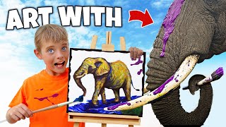 Art with Elephants Wild Africa Kids Adventures [upl. by Oirad277]